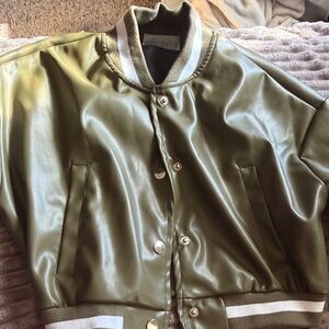 Luxe Olive Bomber Jacket